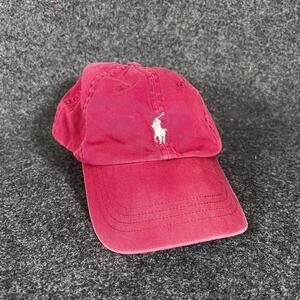 Polo Ralph Lauren Maroon Strapback Hat Cap White Pony